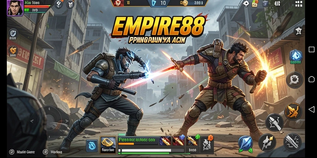 Screenshot gameplay <strong>EMPIRE88</strong> yang menampilkan aksi pertempuran yang intens.