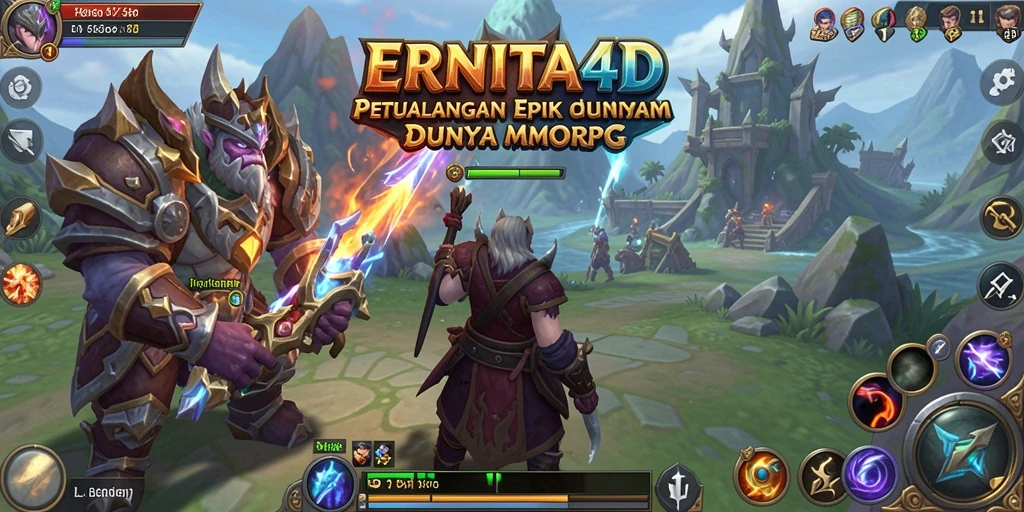 Tampilan menakjubkan dari gameplay MMORPG ERNITA4D yang penuh aksi.