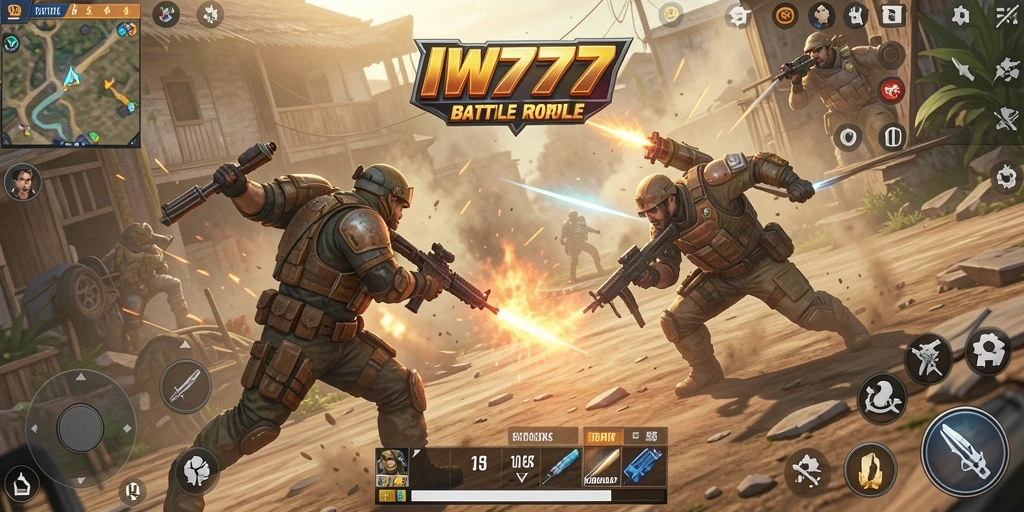 Gambaran aksi mendebarkan dalam pertandingan Battle Royale.