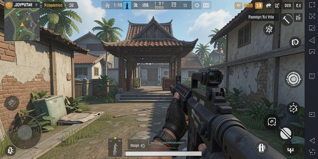 Screenshot dari gameplay intens di JOYPUTAR, menunjukkan aksi seru dalam TPS.