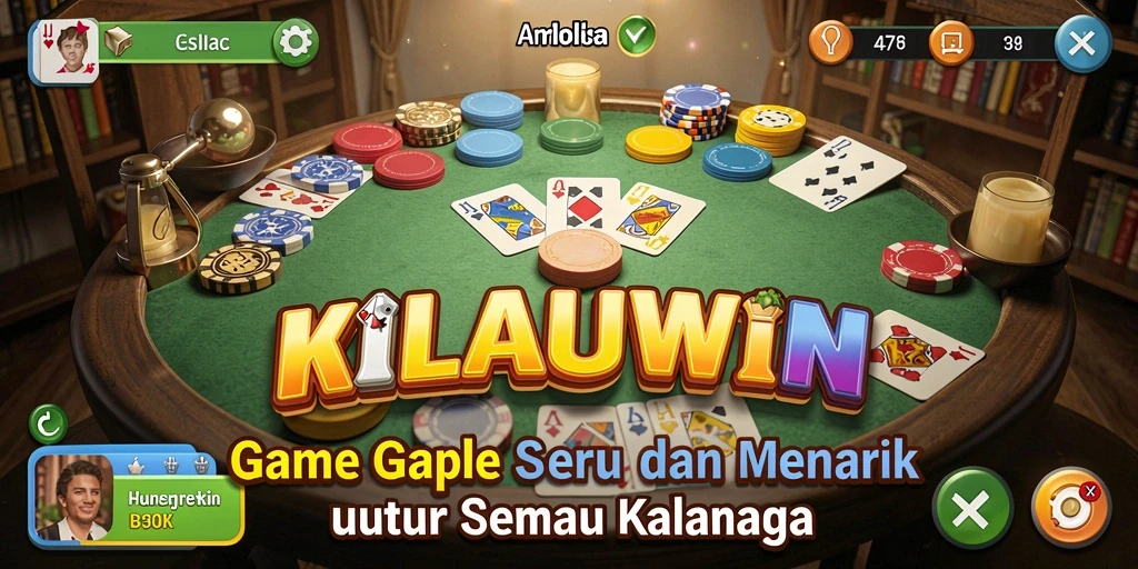 Screenshot gameplay KILAUWIN yang menampilkan serunya bermain Gaple.