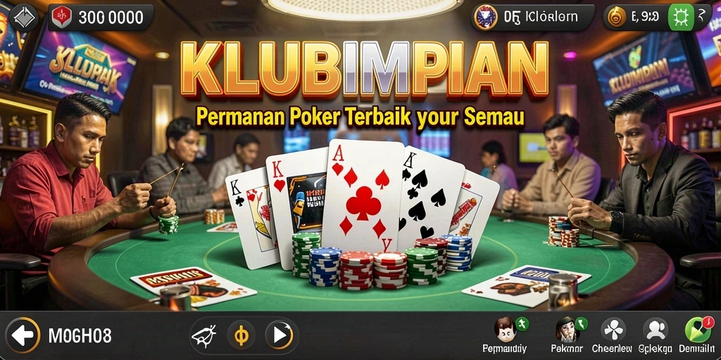 Tampilan gameplay Poker yang menegangkan di KLUBIMPIAN.