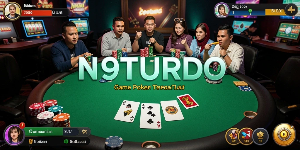 Screenshot gameplay N9TURBO menampilkan aksi Poker seru dan interaktif.
