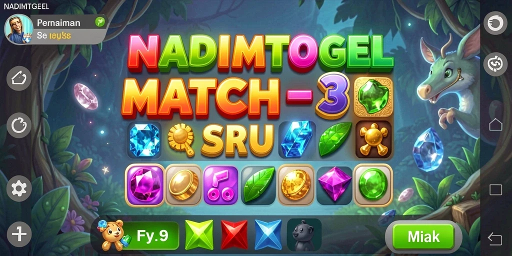 Screenshot <strong>NADIMTOGEL</strong> menampilkan gameplay Match-3 yang mengasyikkan.