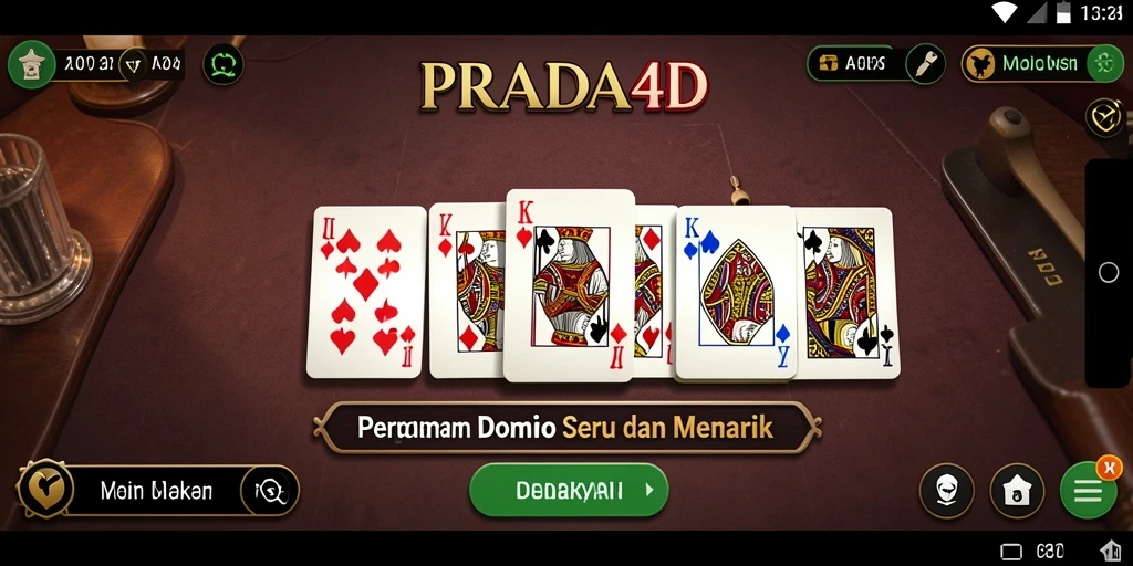 Tampilan gameplay seru di PRADA4D dengan strategi Domino.