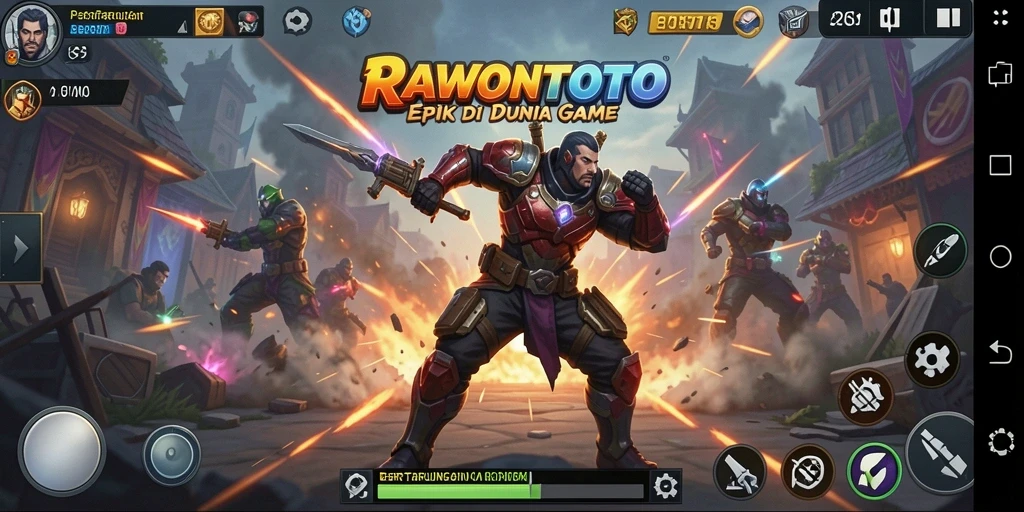 Screenshot dari gameplay RAWONTOTO menunjukkan aksi pertarungan yang mendebarkan.