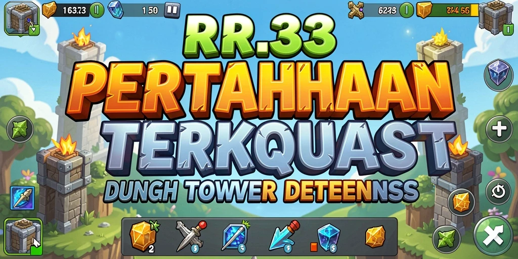 Tampilan screenshot gameplay Tower Defense RR33 yang menegangkan.