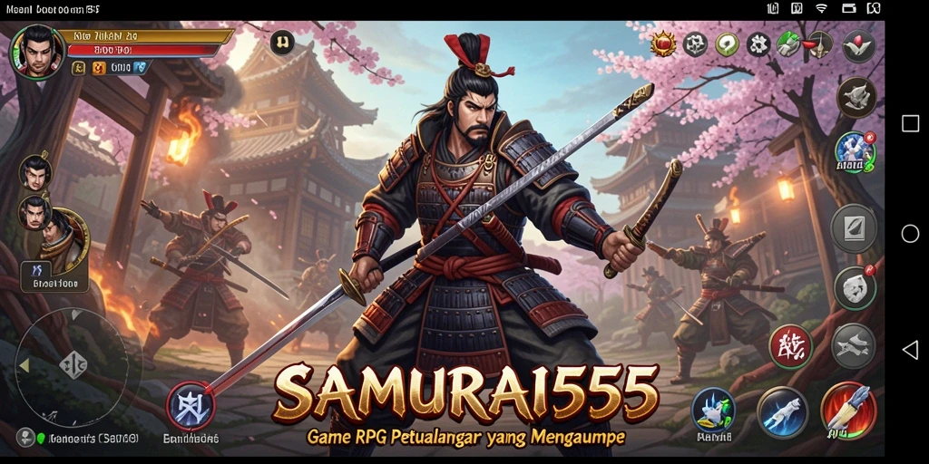 Screenshot utama SAMURAI555 menampilkan aksi seru dalam permainan RPG.