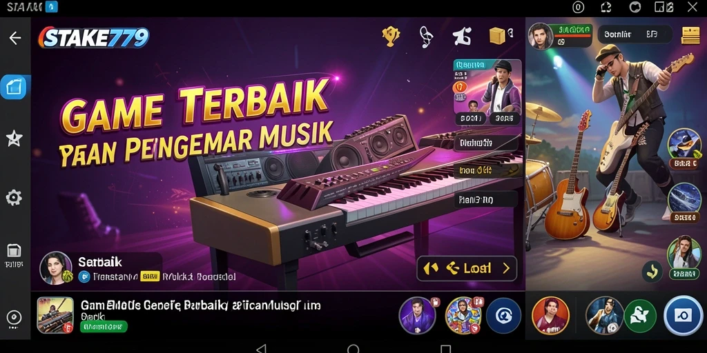 Screenshot utama STAKE779 menunjukkan gameplay musik yang seru dan interaktif.