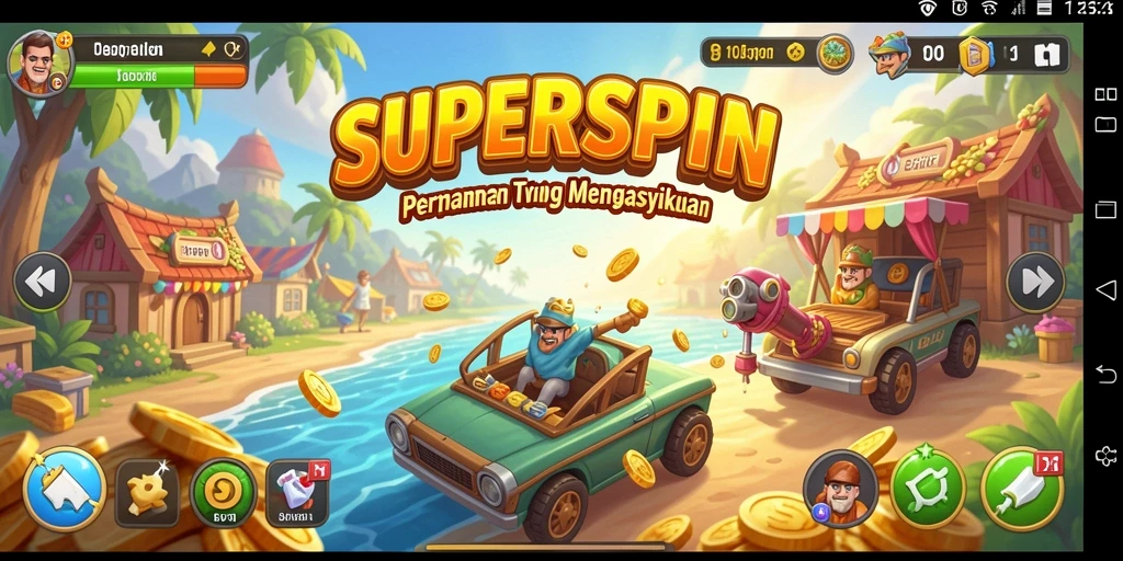 Tampilan gameplay <strong>SUPERSPIN</strong> yang menarik dan menantang.
