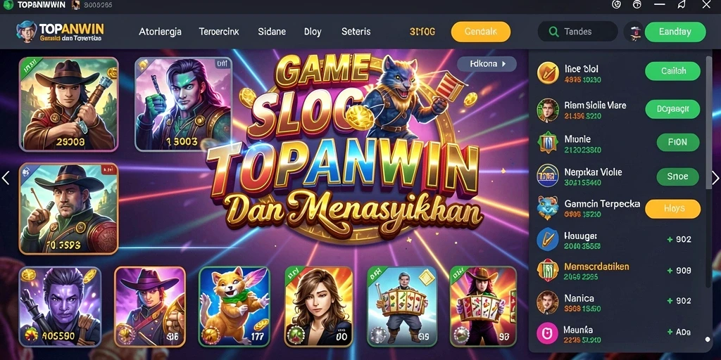 Tampilan gameplay seru di TOPANWIN dengan berbagai pilihan slot.