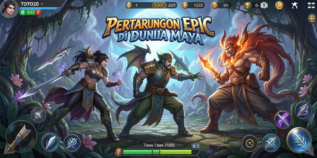 Tampilan gameplay seru di arena pertarungan TOTO20.