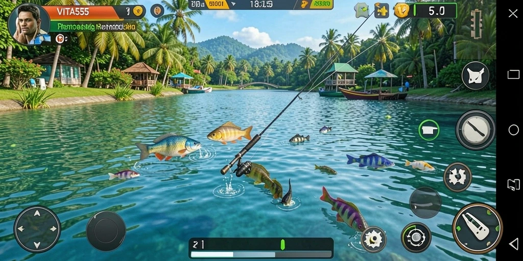Tangkapan ikan yang menakjubkan dalam gameplay VITA555.