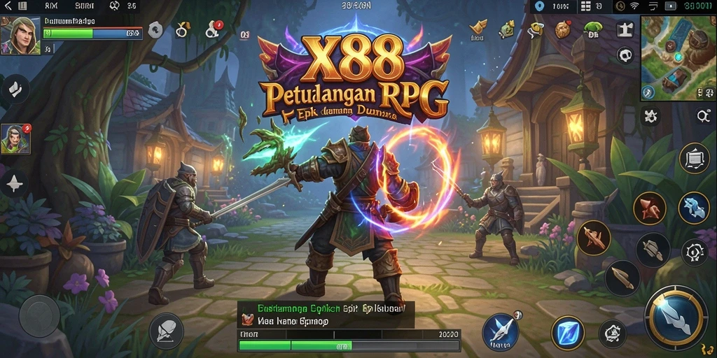 Tampilan gameplay X88 dengan petualangan RPG yang mendebarkan.