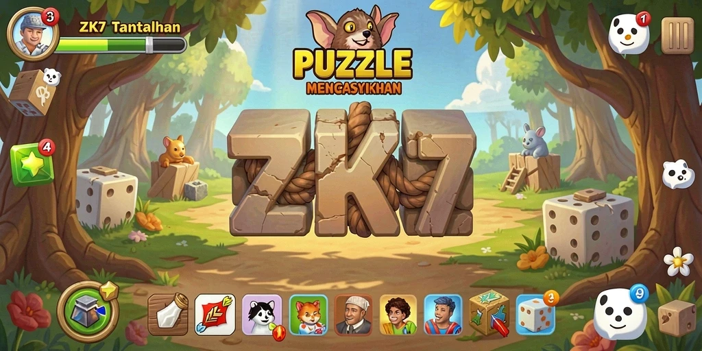 Tampilan gameplay ZK7 dengan tantangan puzzle yang menarik.